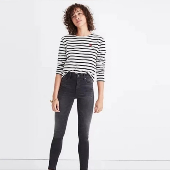 Madewell 10" High Rise Skinny Jeans Washed black Wash Women’s Size 31 - Picture 2 of 8